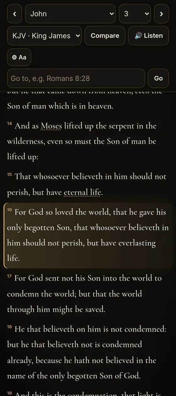 App screenshot: the Bible reader